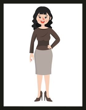 手绘女孩女人美优雅漂亮