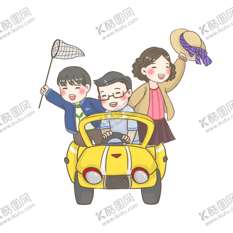 编号：34934210162021501634【酷图网】源文件下载-开车去踏青插画