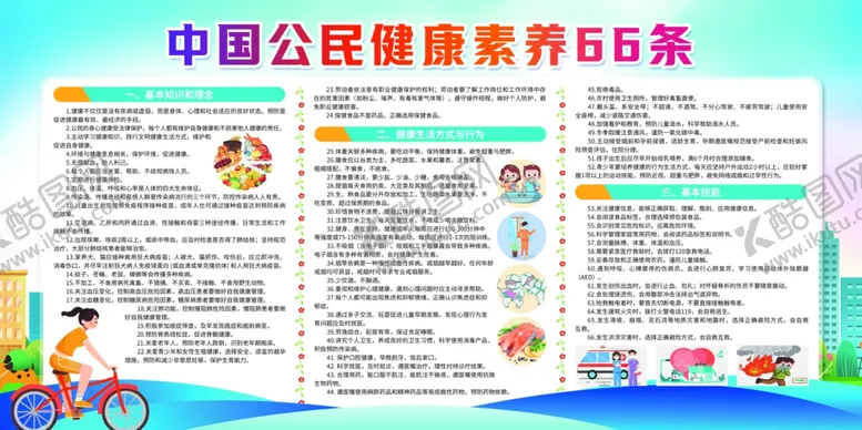 编号：46430604170743358495【酷图网】源文件下载-新版中国公民健康素养66条