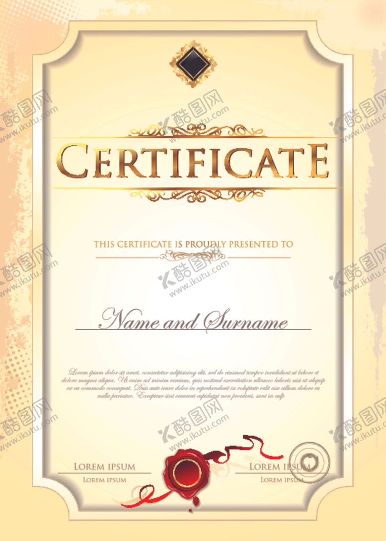 编号：48320010290734444512【酷图网】源文件下载-证书模板