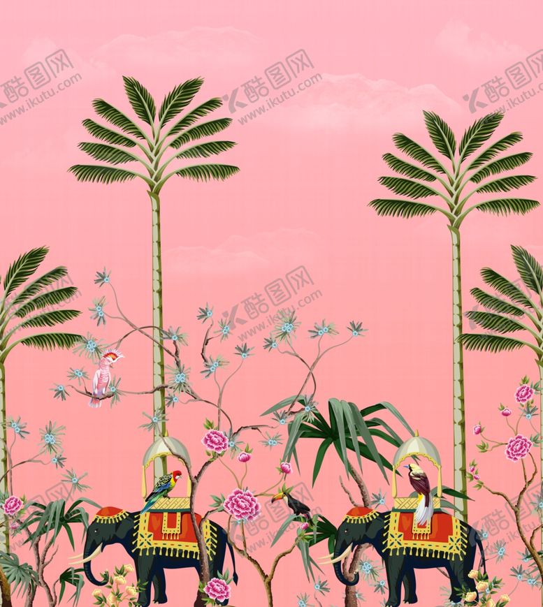 编号：69483407070710229700【酷图网】源文件下载-大牌女装椰树热带叶子