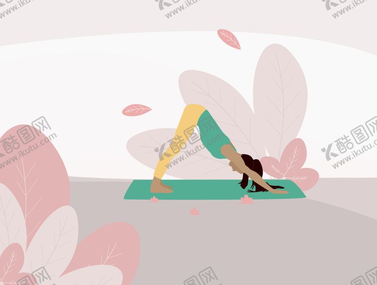 编号：69916810111918066098【酷图网】源文件下载-瑜伽运动插画