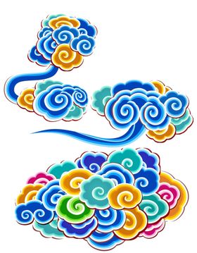 彩色祥云元素