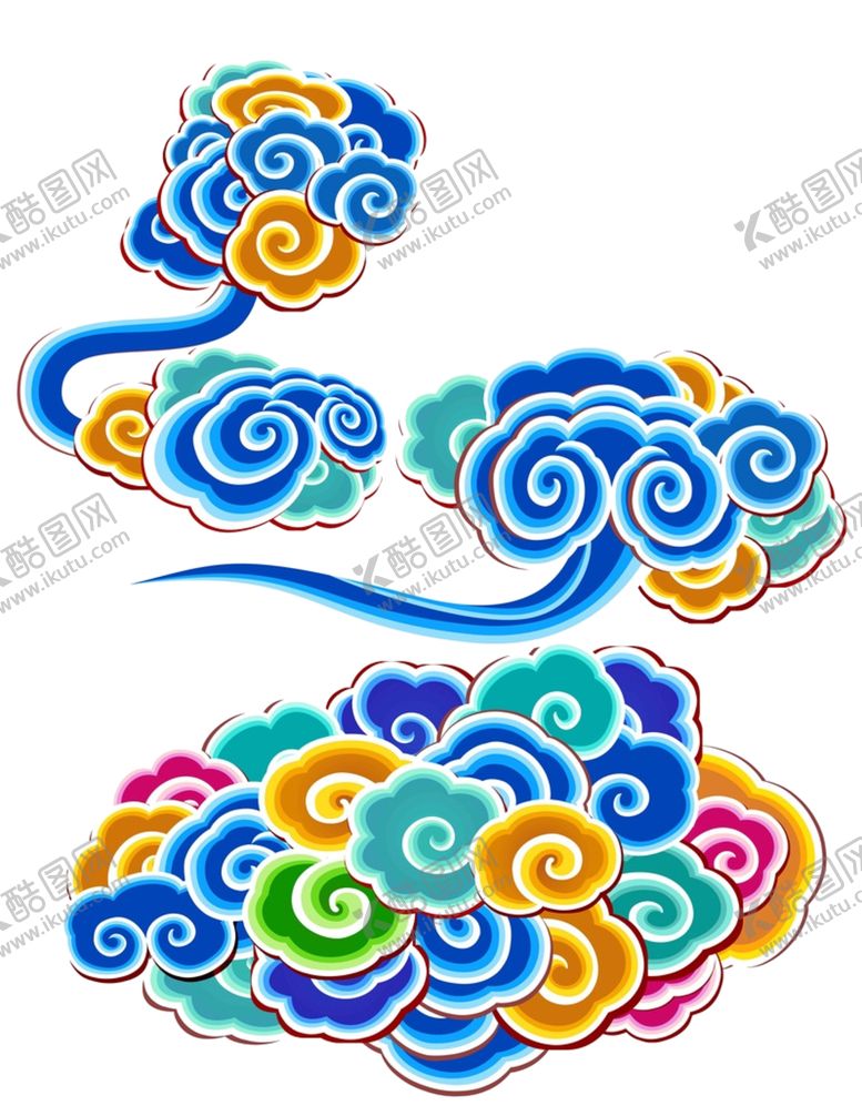 编号：75141605081339073037【酷图网】源文件下载-彩色祥云元素