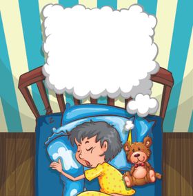 卡通睡觉儿童