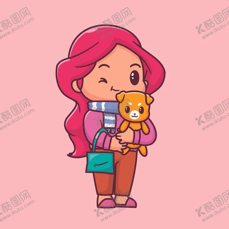 编号：39310212091821341603【酷图网】源文件下载-矢量卡通女孩