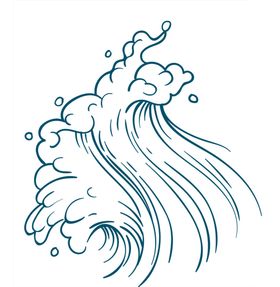 海浪波纹线条国风复古装饰素材