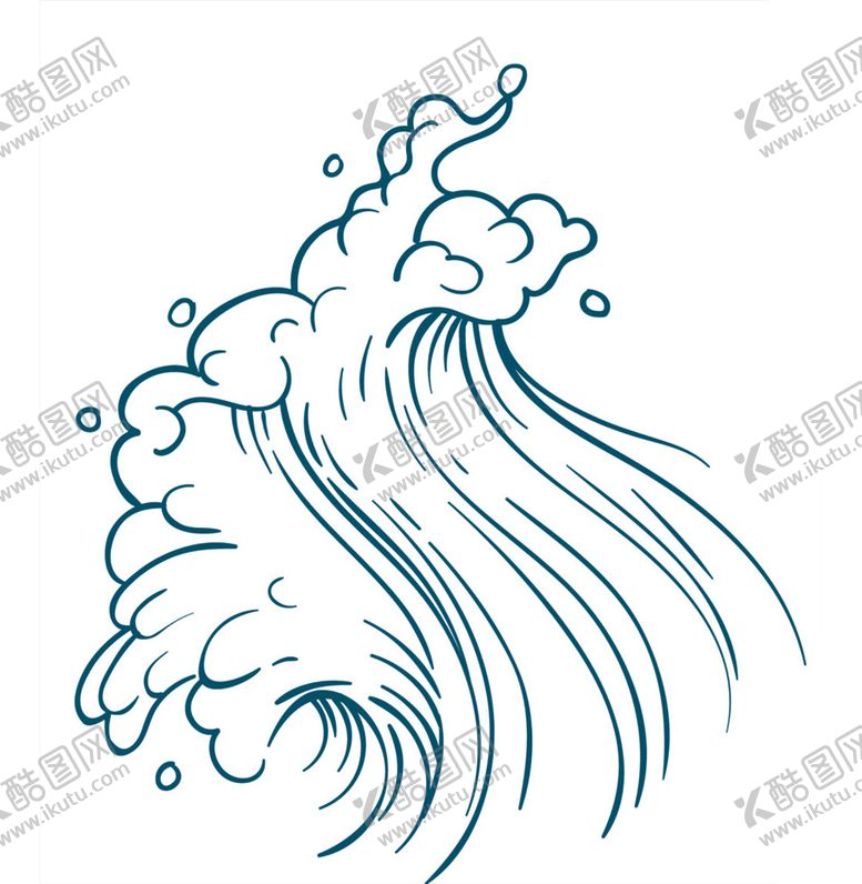 编号：64837305131047244921【酷图网】源文件下载-海浪波纹线条国风复古装饰素材