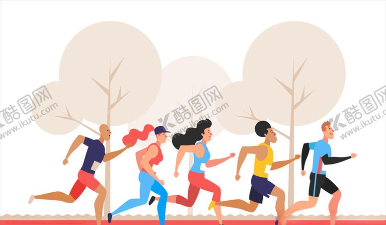 编号：13374309260111359724【酷图网】源文件下载-5个跑步人物