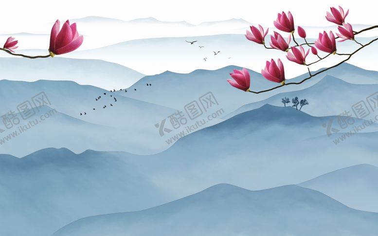 编号：36247907051906059099【酷图网】源文件下载-新中式山水背景墙