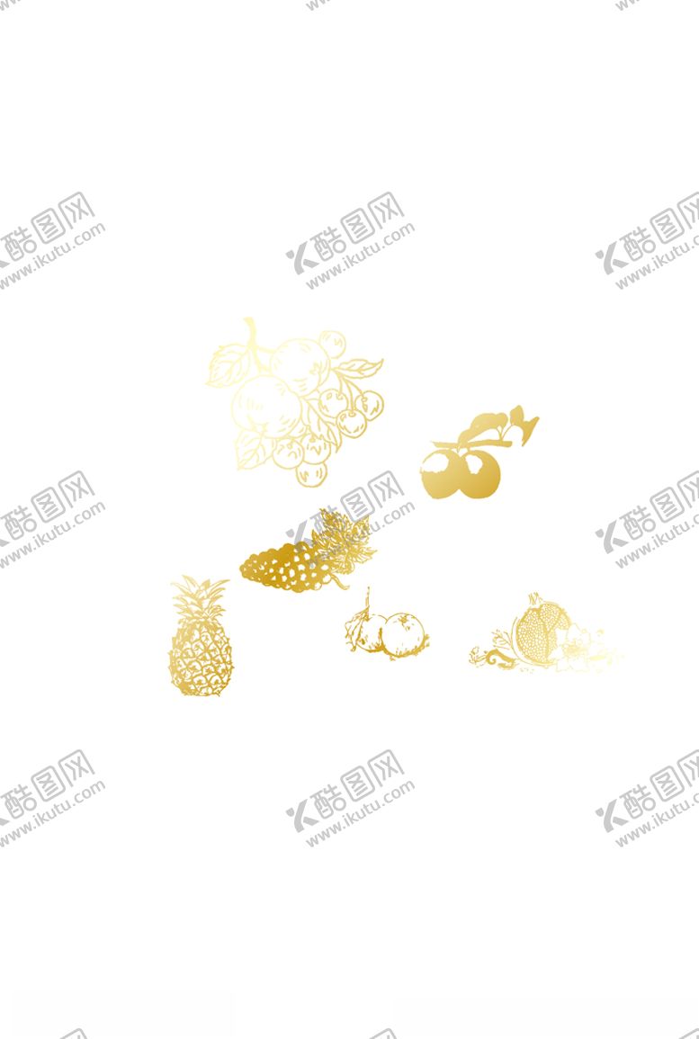 编号：38543805010557178643【酷图网】源文件下载-山楂菠萝桔子石榴青梅葡萄素描