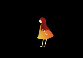 女孩卡通人物手绘可爱的小