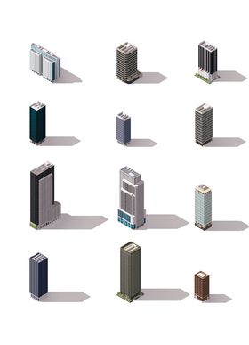 立体创意城市建筑物图案