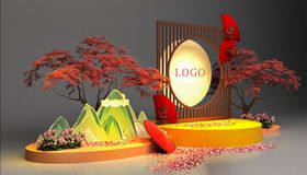 美陈中式红色大气漂亮