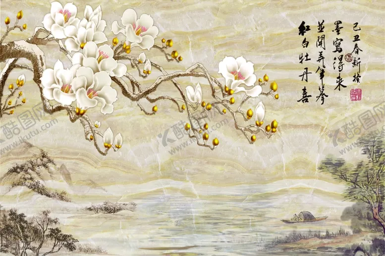 编号：12574806162349445766【酷图网】源文件下载-山水画背景墙