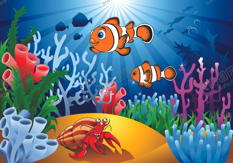 编号：43706810060632251824【酷图网】源文件下载-海底乐园生物水底乐园水草