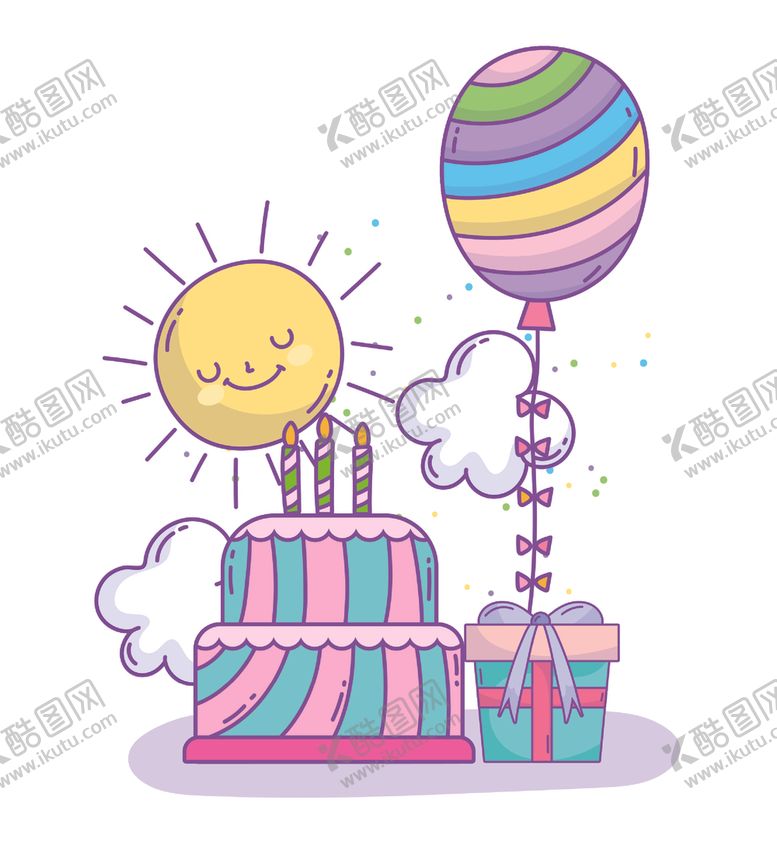 编号：69103909110323215365【酷图网】源文件下载-手绘卡通生日
