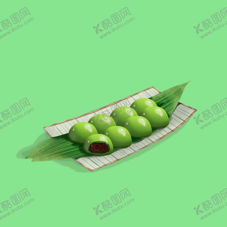 编号：79874601290240578188【酷图网】源文件下载-手绘艾草青团