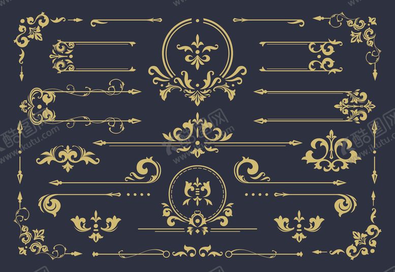 编号：50790409250016065347【酷图网】源文件下载-复古欧式花纹花边