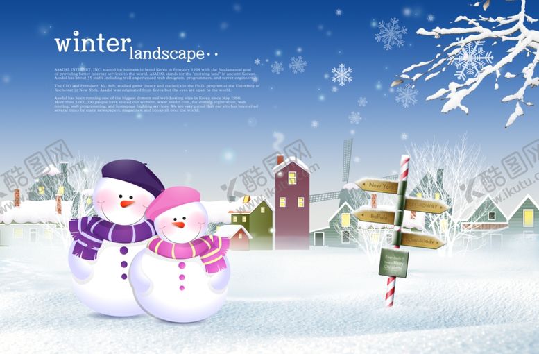 编号：32098909271243534016【酷图网】源文件下载-可爱雪人唯美浪漫清新雪天场景