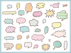 多彩手绘对话气泡集合
