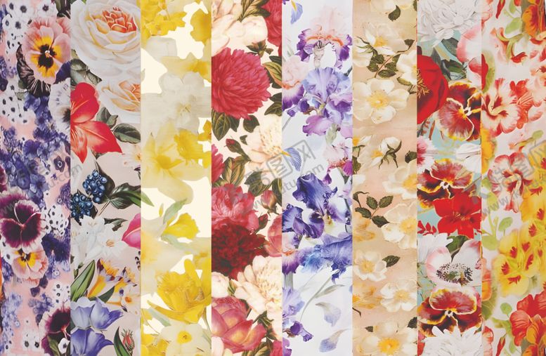 编号：53560810210403256445【酷图网】源文件下载-多彩花卉图案布料纹理