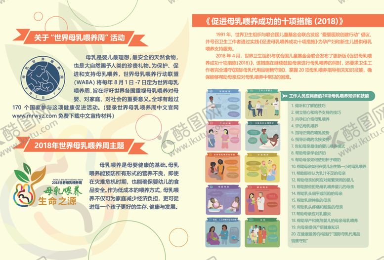 编号：63883007010418581137【酷图网】源文件下载-2018母乳周-二折页合层
