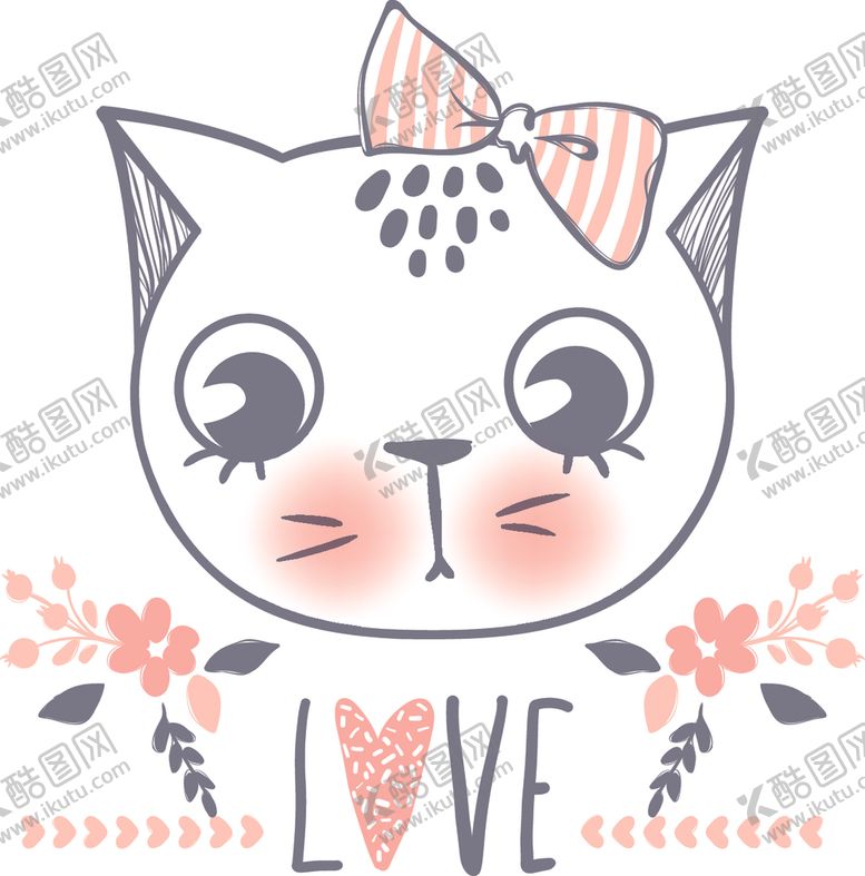 编号：82094607090718005082【酷图网】源文件下载-卡通love猫咪