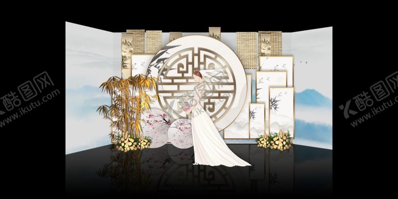 编号：10089409140520517908【酷图网】源文件下载-水墨新中国风婚礼设计背景