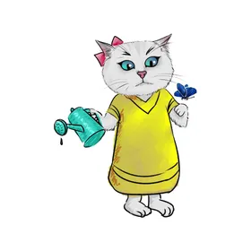 手绘卡通猫图片素材铲屎官家禽家
