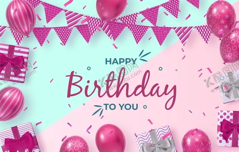 编号：61442804142209565425【酷图网】源文件下载-生日背景节日气球