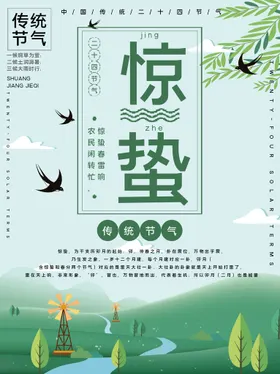 惊蛰微博浅色微信单张