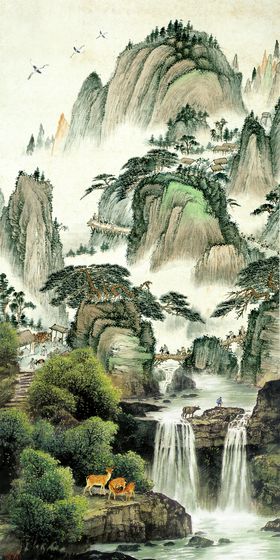 中国风山水风景画装饰画