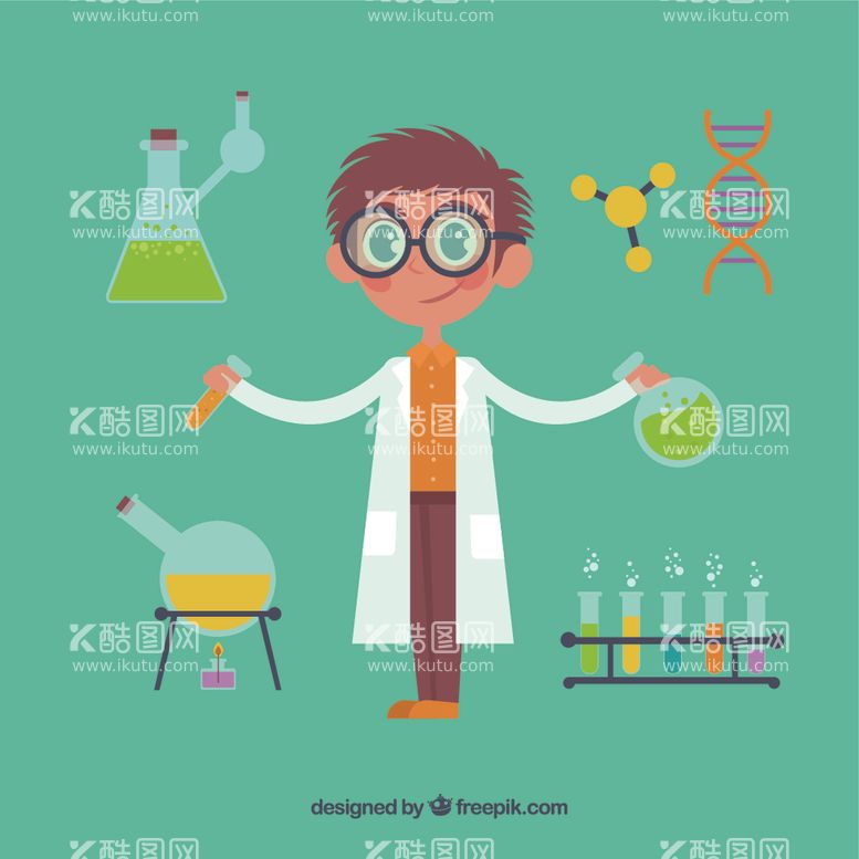 编号：43798303221047059560【酷图网】源文件下载-科学家和实验器材