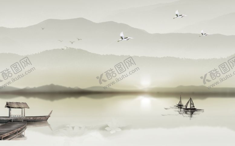 编号：66412510291143516308【酷图网】源文件下载-新中式水墨山水画