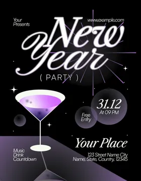 新年派对酒水宣传海报