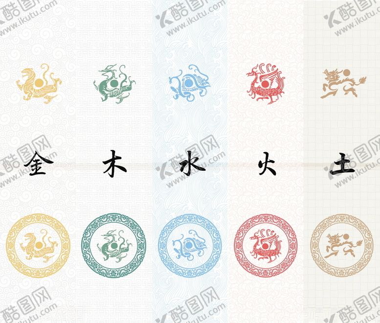 编号：68443307020735288298【酷图网】源文件下载-五行元素图案