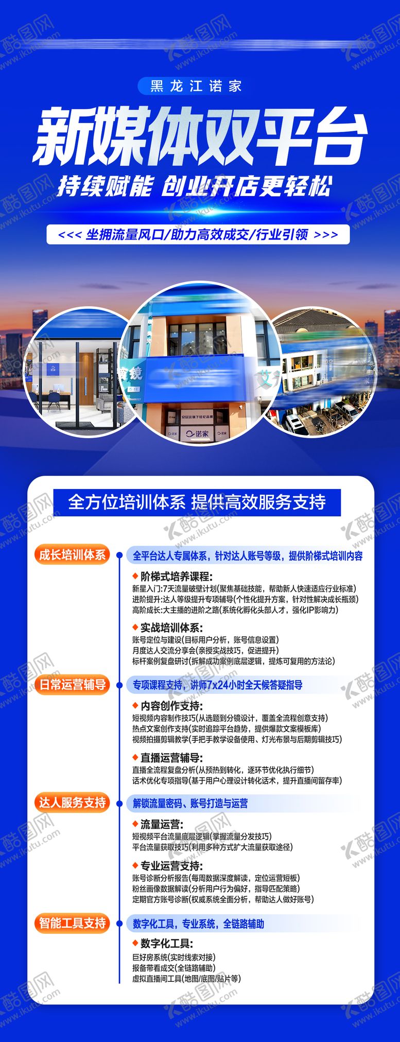 编号：70547901191306246194【酷图网】源文件下载-房地产新媒体赋能培训课程蓝色海报