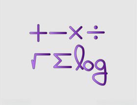 卡通数字思考数学符号