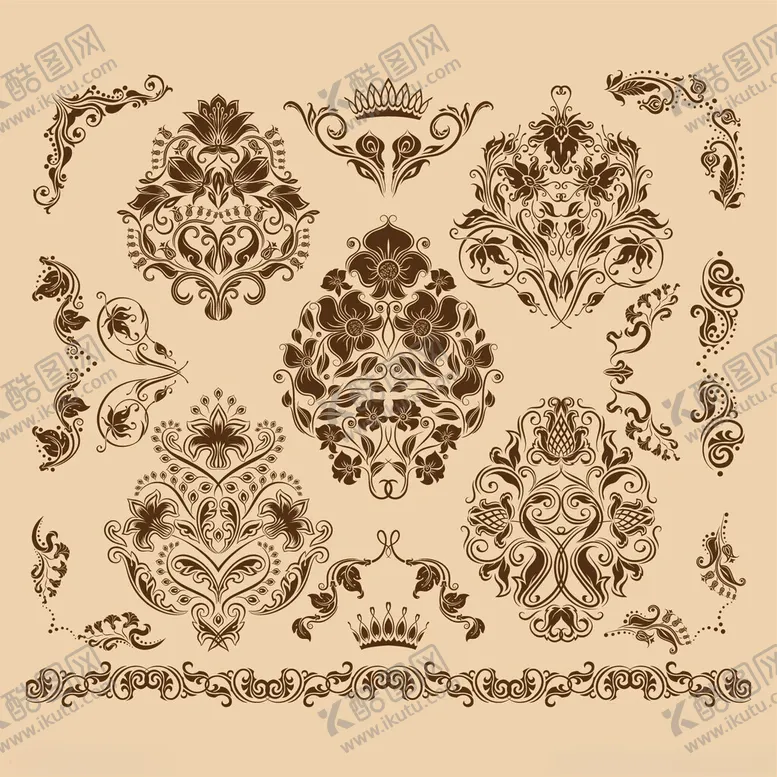 编号：82960504071438539555【酷图网】源文件下载-复古华丽花纹装饰图案