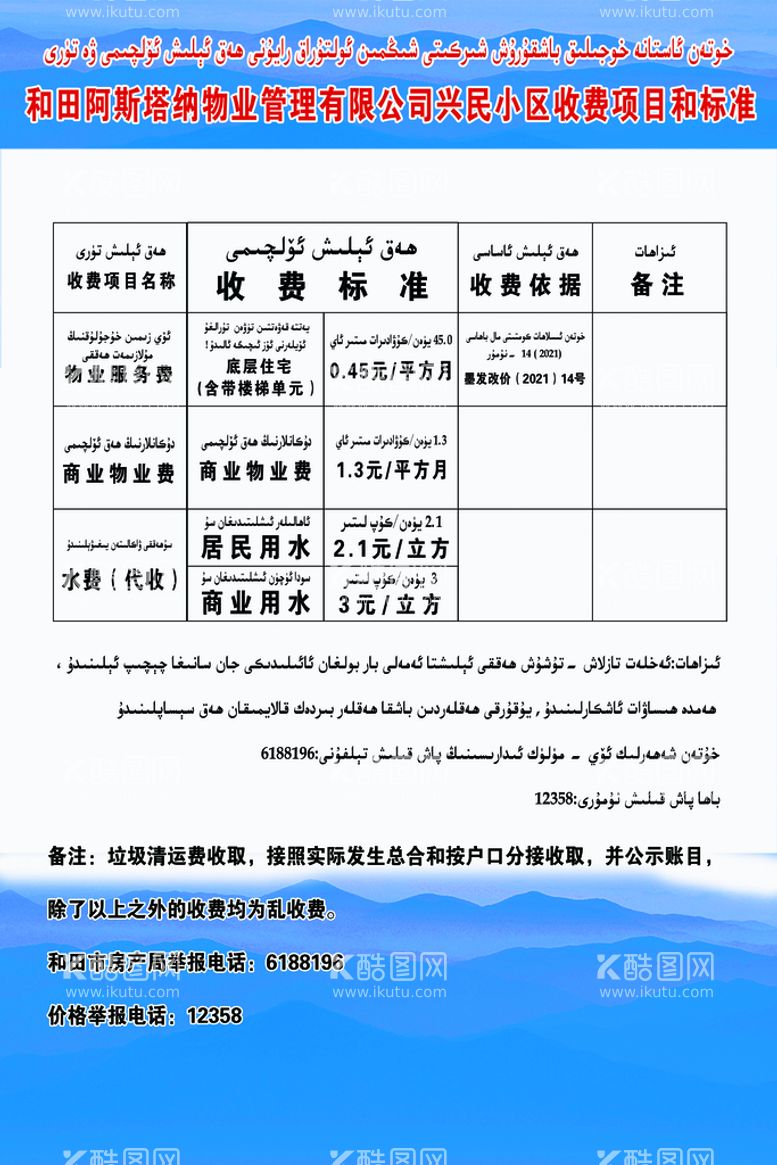 编号：49606311171106281476【酷图网】源文件下载-物业服务收费项目名称 