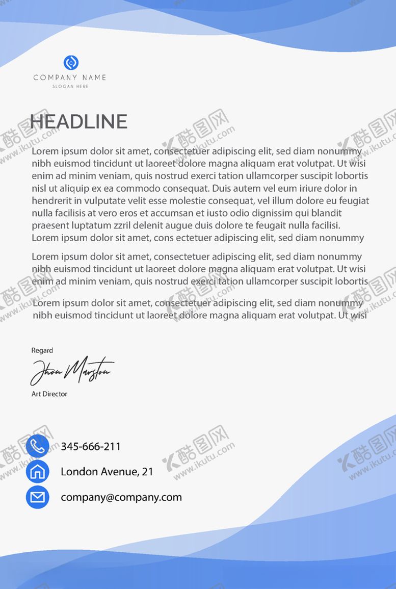 编号：28642610171050039061【酷图网】源文件下载-商务信纸