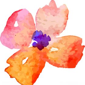 水彩花朵矢量花朵大花朵红花朵