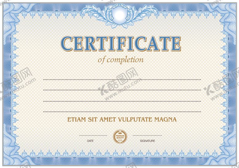 编号：32253809190343167634【酷图网】源文件下载-证书模板