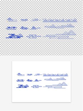 中国风蓝色装饰元素国潮