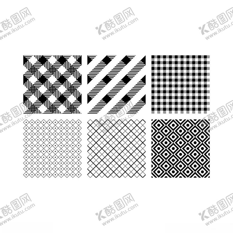 编号：21673004021419001414【酷图网】源文件下载-黑白几何图案纹理集合