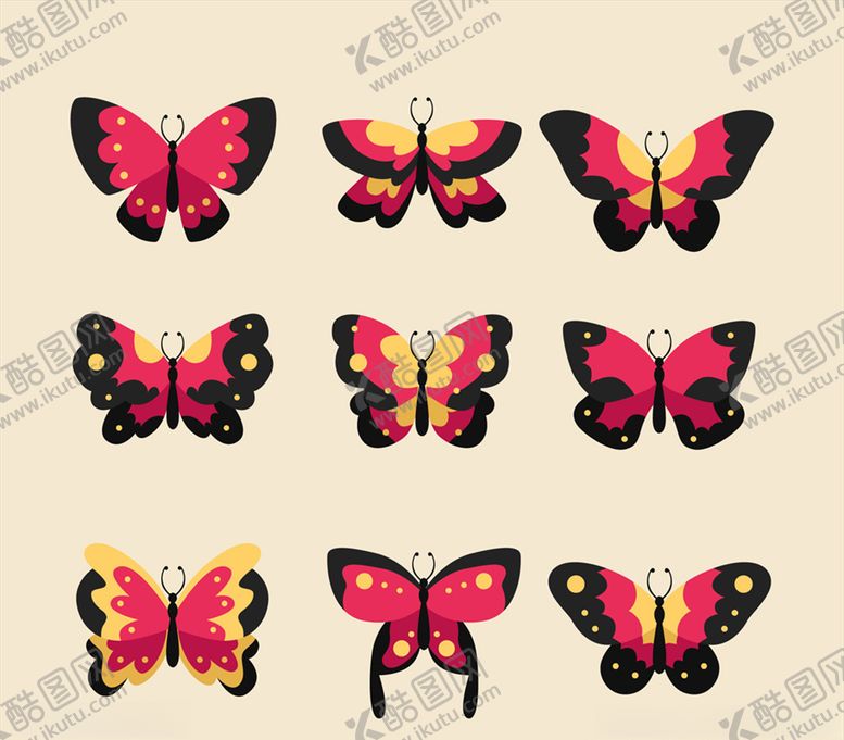 编号：27781910101129096713【酷图网】源文件下载-红色的蝴蝶