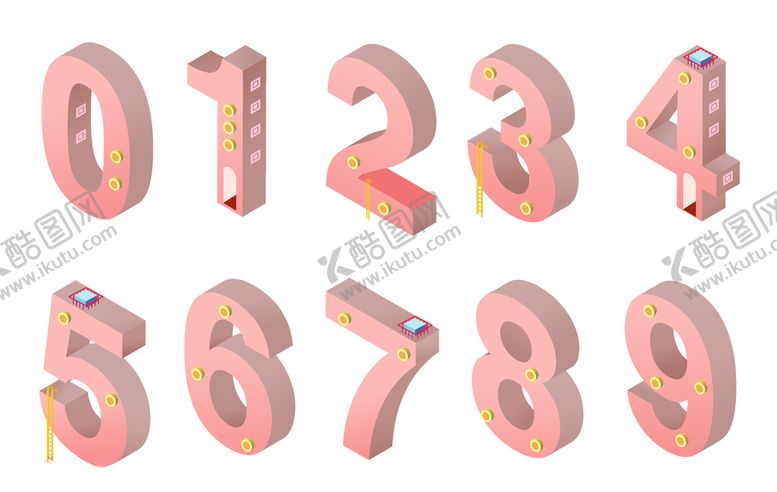 编号：81345011011435427601【酷图网】源文件下载-2.5D数字