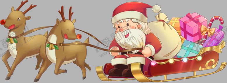 编号：27527909172339535596【酷图网】源文件下载-圣诞老人与麋鹿