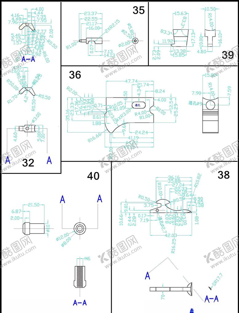 编号：66033009160344329087【酷图网】源文件下载-压球机技术六个零件图纸原件
